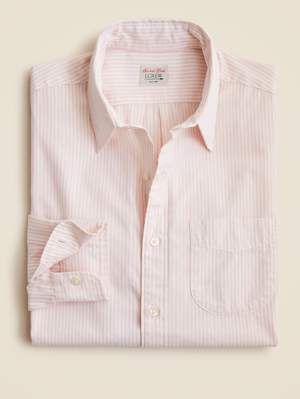 J crew Secret Wash cotton poplin shirt with point collar
